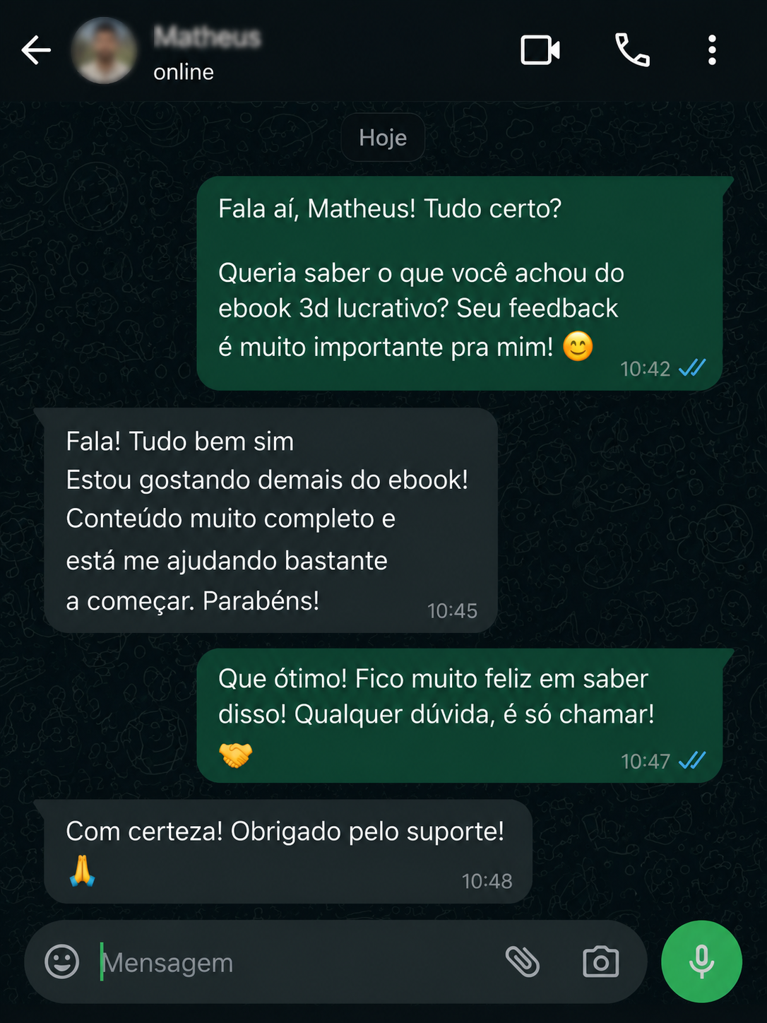 Feedback de aluno no WhatsApp 3